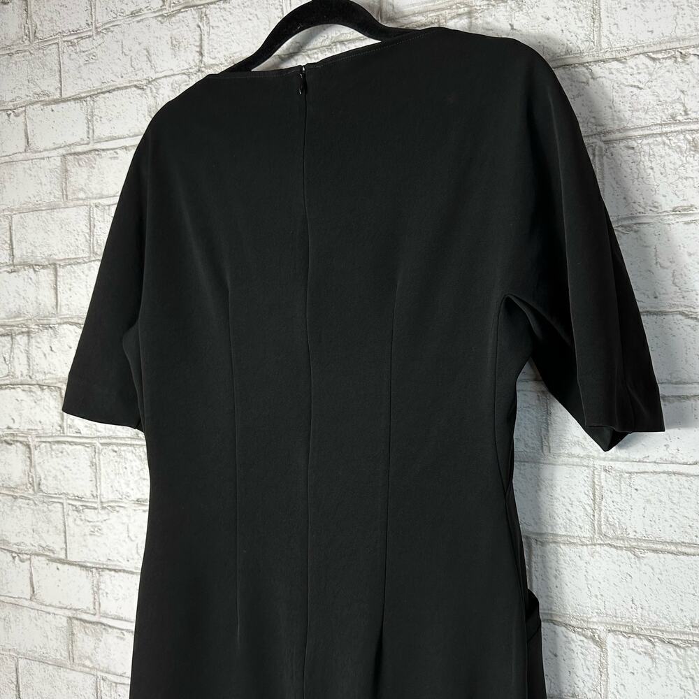 MM Lafleur Dress Sheath Mini Pockets WonderTex Stretch Short Sleeve Black 2 - Picture 6 of 8